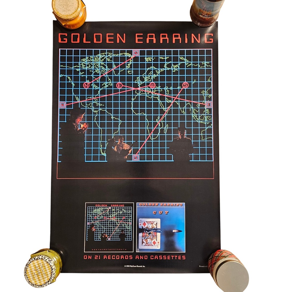 Golden Earring N.E.W.S.‎ Vintage 1984 Promo Poster 22x33 Polygram Records Rock